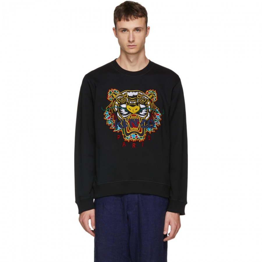 kenzo black tiger sweatshirt mens