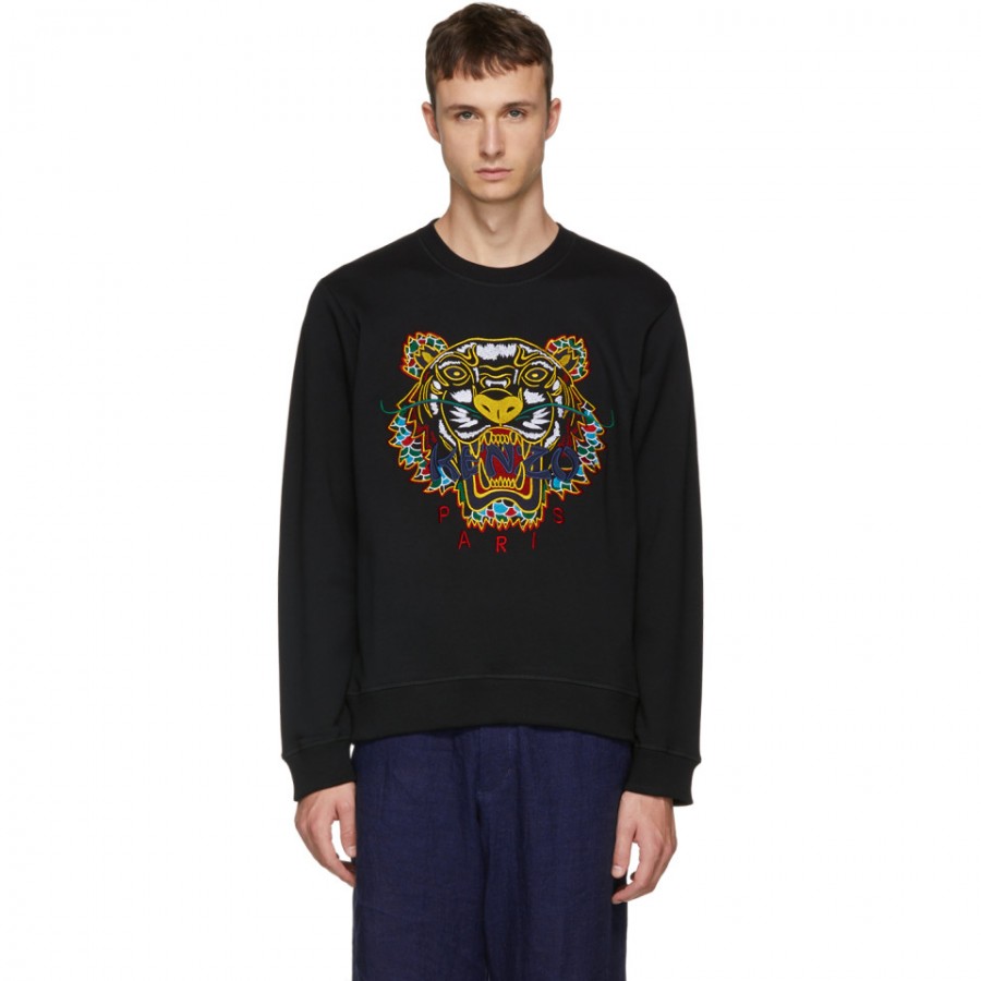 Kenzo Mens Grey Dragon Tiger Sweatshirt