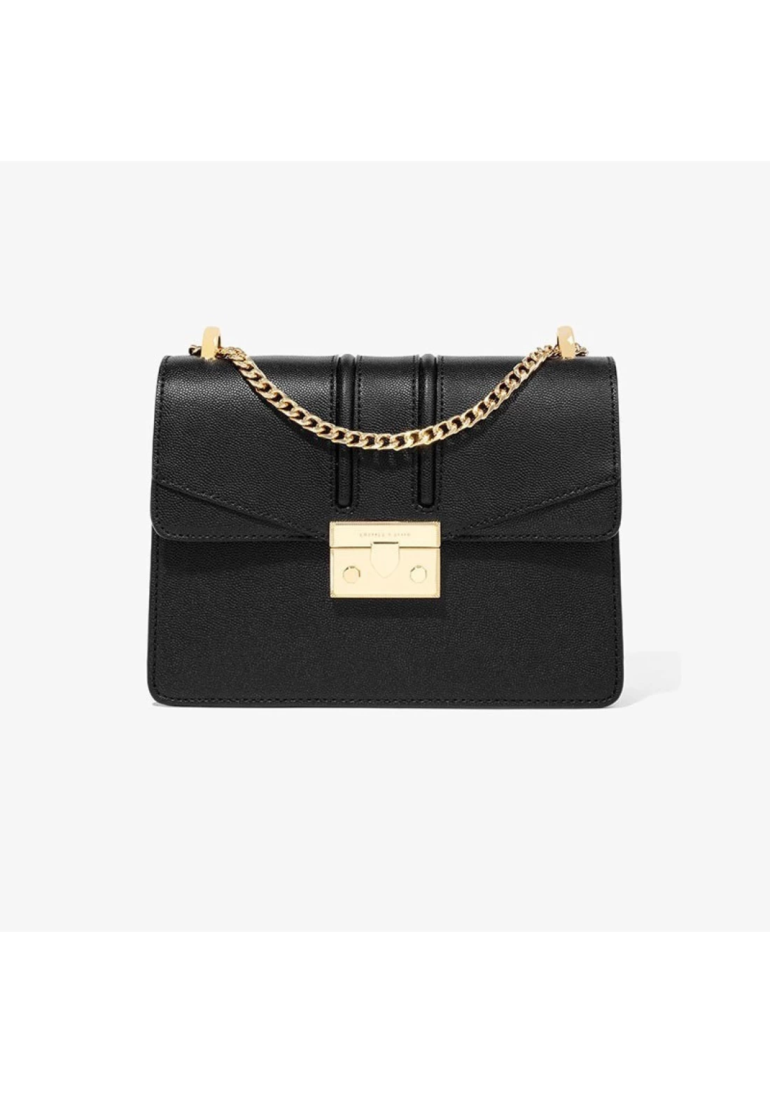 Charles Keith Metal Half Round Lady Chain Shoulder Bag Black Up To 60% Off