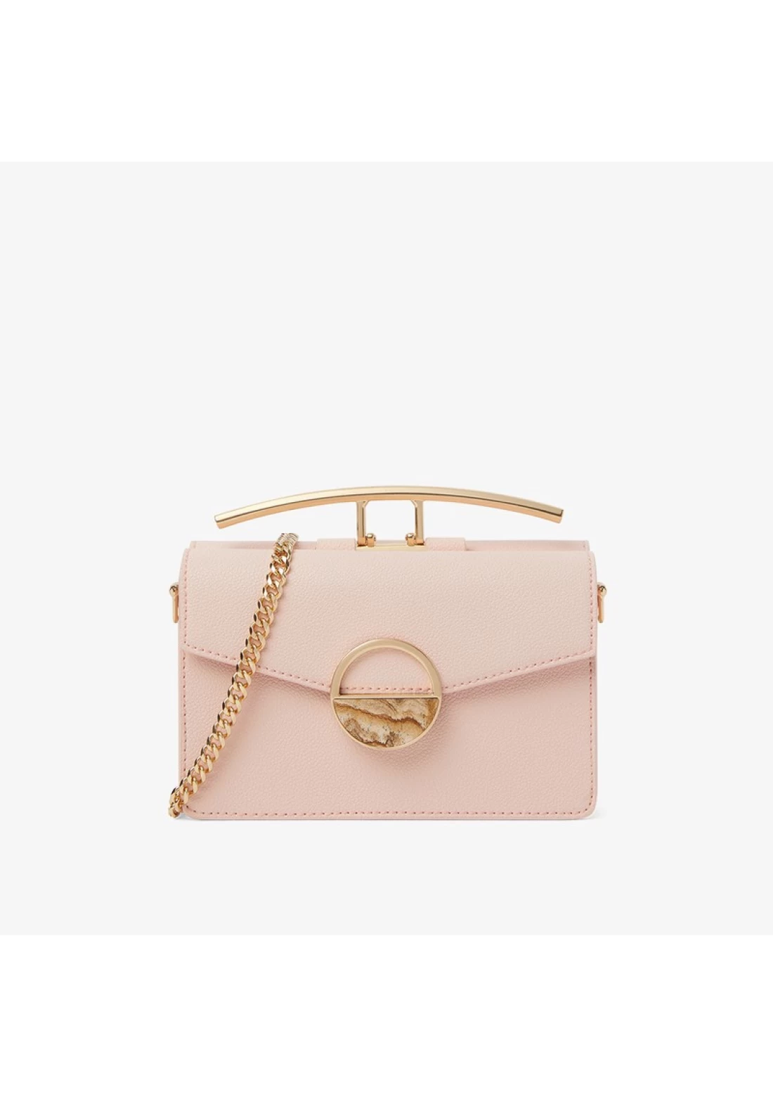Charles Keith Ladies Casual Metal Buckle Handbag Shoulder Bag Light Pink Up  To 60% Off