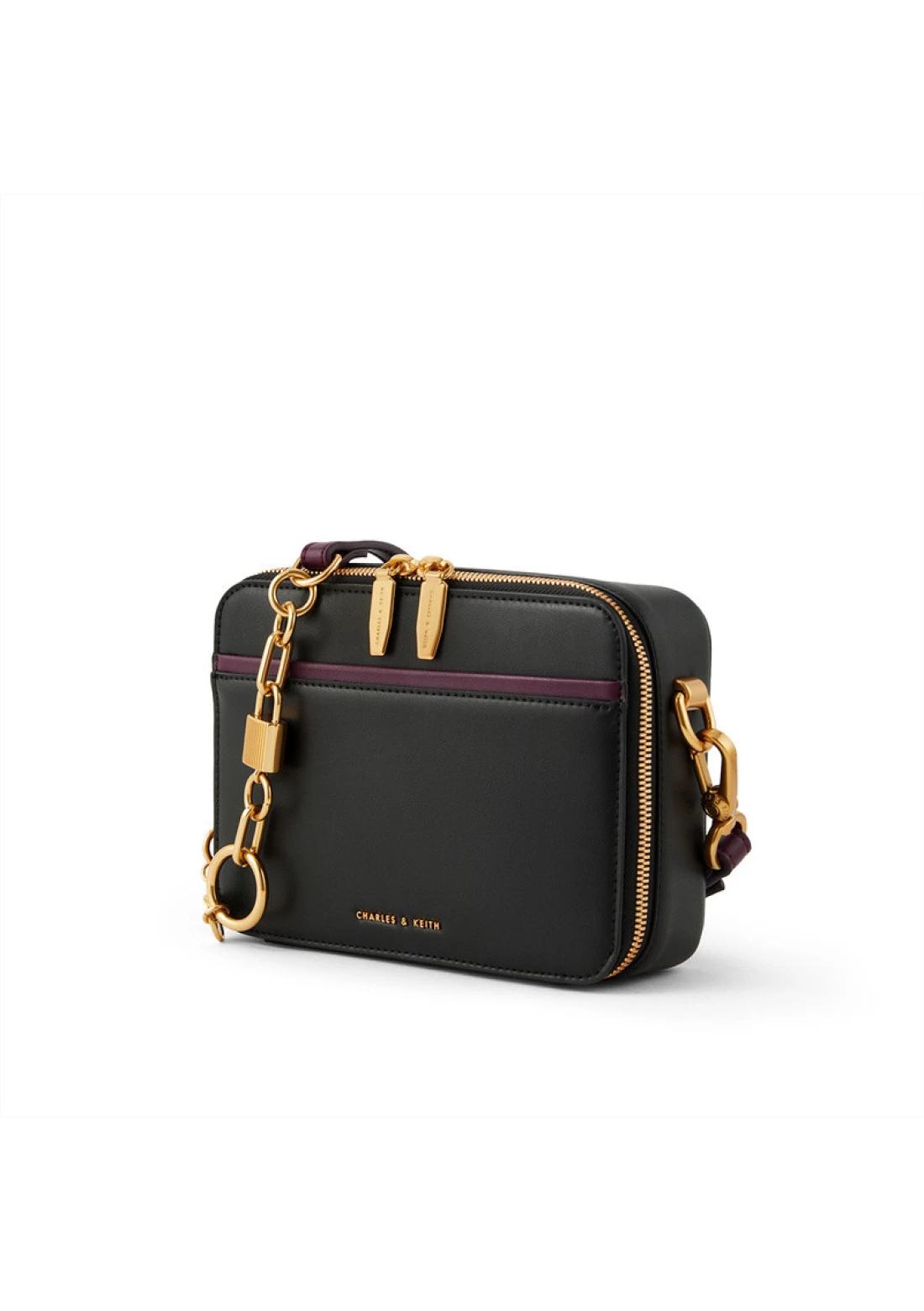 Charles Keith Key Embellished Shoulder Messenger Bag Camera Bag Black Up To  60% Off