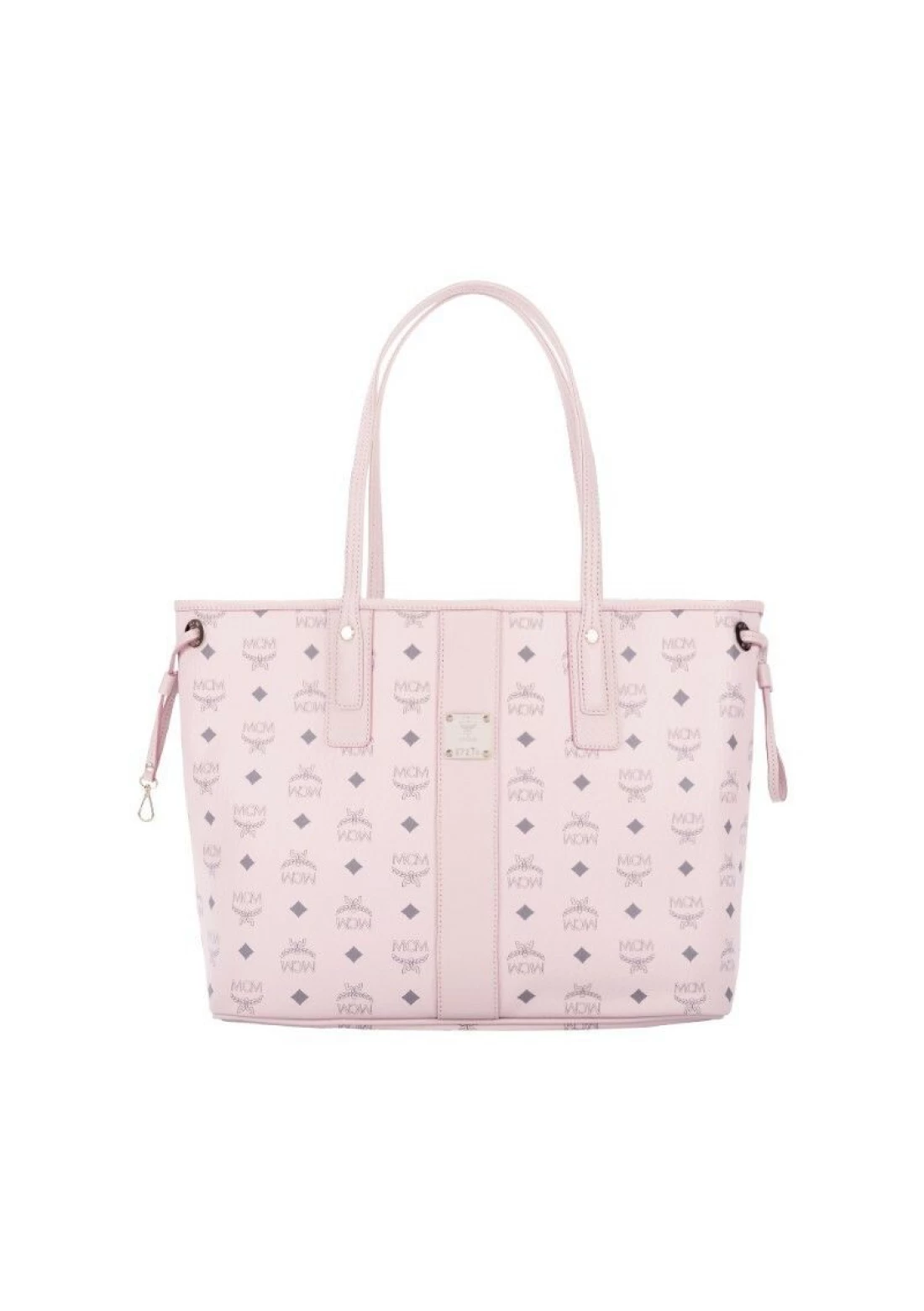 MCM Liz Visetos Soft Pink Printed Logo Reversible Shopping Bag One Shoulder  Tote