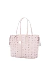 MCM Liz Visetos Soft Pink Printed Logo Reversible Shopping Bag One Shoulder Tote