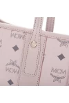 MCM Liz Visetos Soft Pink Printed Logo Reversible Shopping Bag One Shoulder Tote