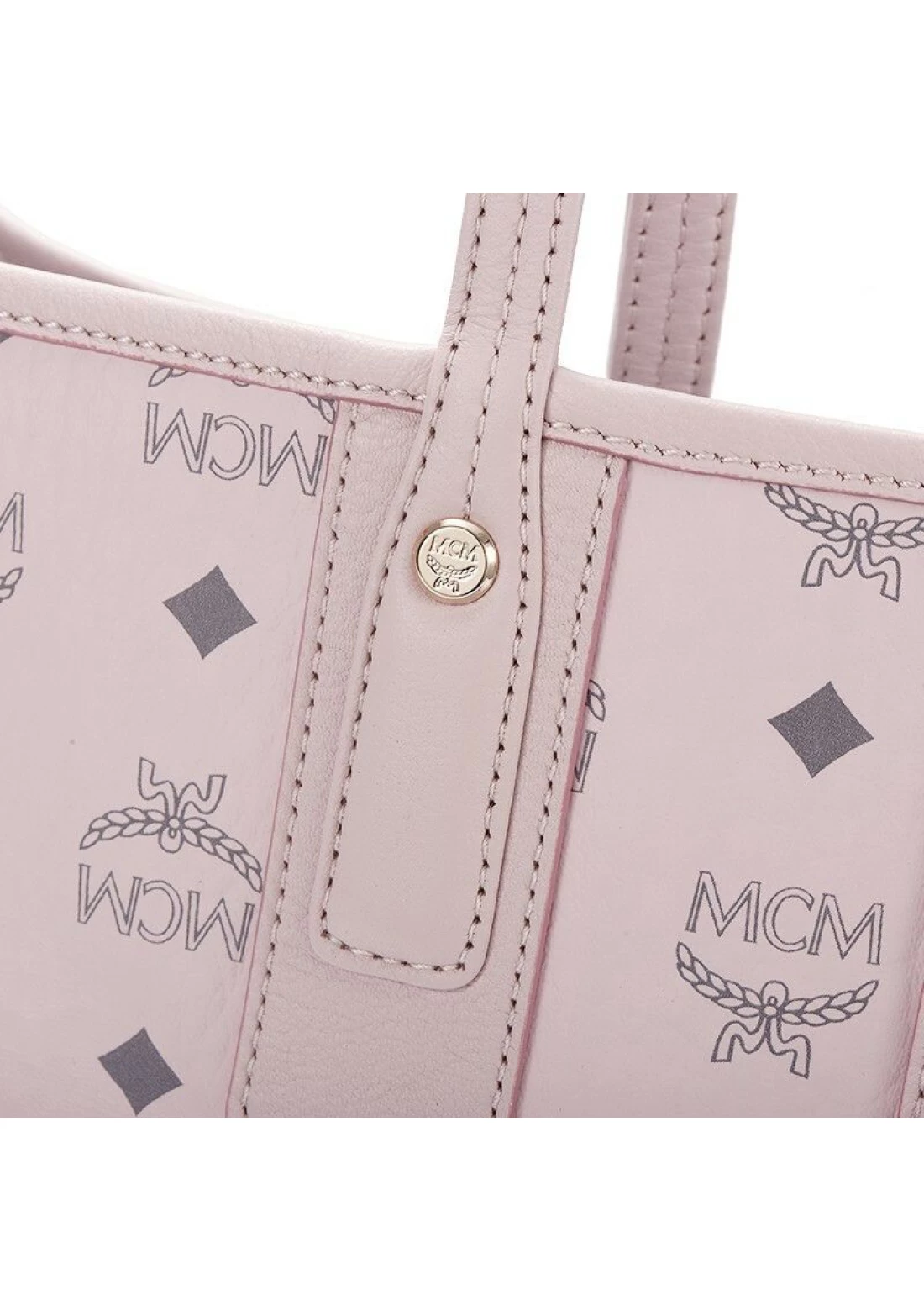 pink mcm tote bag