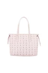 MCM Liz Visetos Soft Pink Printed Logo Reversible Shopping Bag One Shoulder Tote