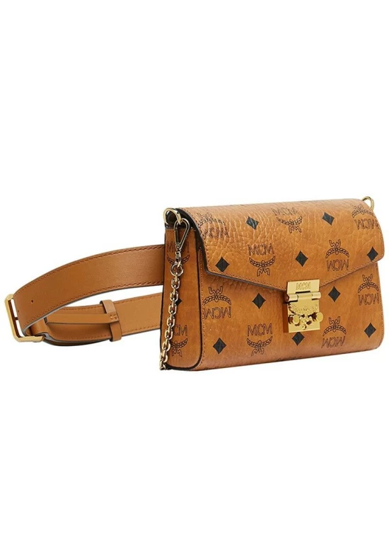 MCM Logo Printed Waist Bag Shoulder Crossbody Chain Bag