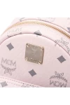 MCM Stark Visetos Series Soft Pink Printed Logo Backpack
