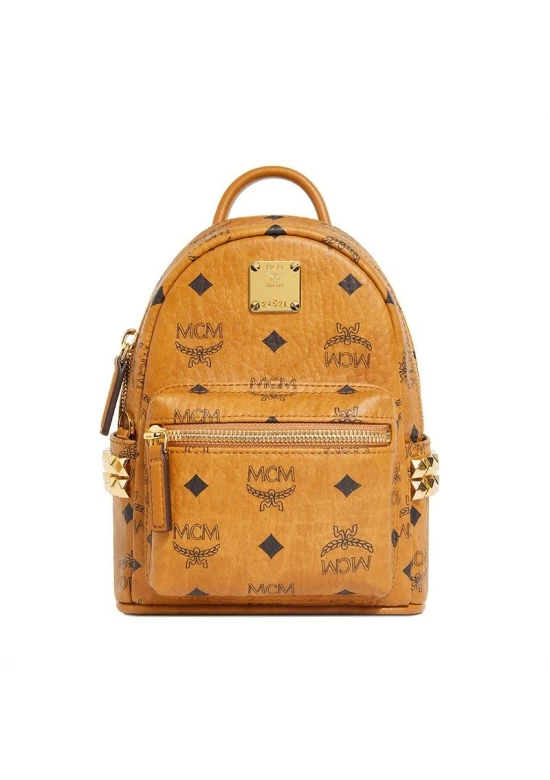 MCM Stark Visetos Series Super Mini Classic Logo Printed Artificial Leather Backpack