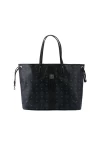 MCM Visetos Black Fabric Reversible Tote Handbag