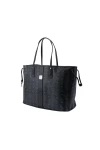 MCM Visetos Black Fabric Reversible Tote Handbag