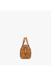 MCM Aren Boston Bag in Small Visetos Cognac Women