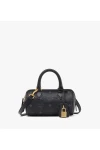 MCM Ella Mini Boston Bag in Visetos Black Women