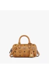 MCM Ella Mini Boston Bag in Visetos Cognac Women