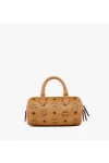 MCM Ella Mini Boston Bag in Visetos Cognac Women