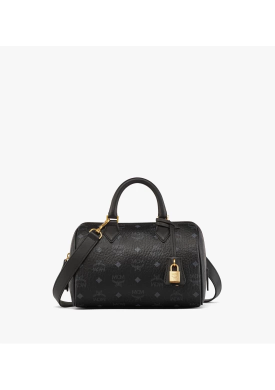 MCM Ella Boston Small Bag in Visetos Black Women