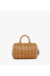 MCM Ella Boston Small Bag in Visetos Cognac Women