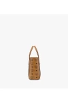 MCM Aren Top Zip Shopper Mini in Visetos Cognac Women