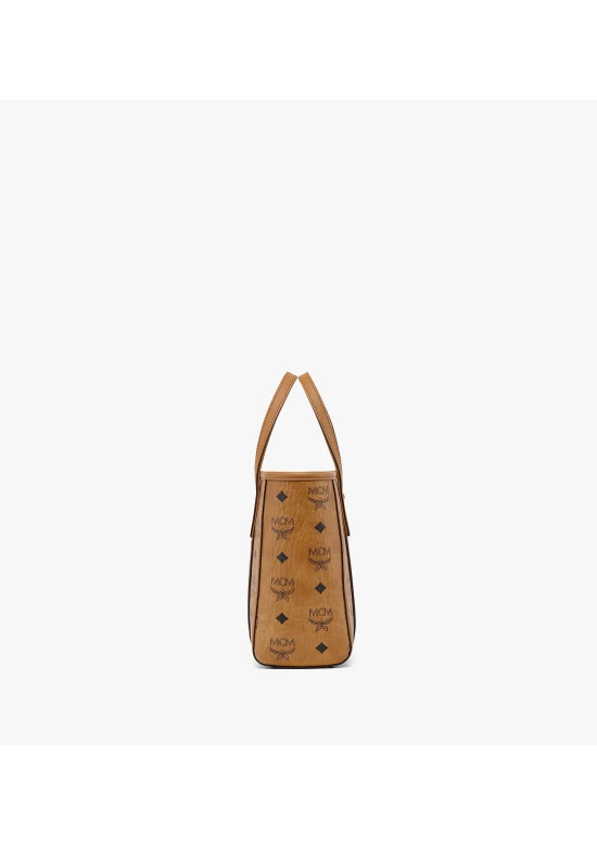 MCM Aren Top Zip Shopper Mini in Visetos Cognac Women