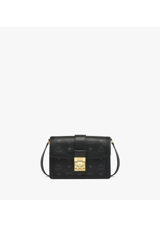 MCM Tracy Shoulder Bag Small in Visetos Black Women