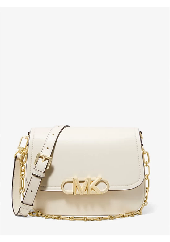 Michael Kors Parker Medium Leather Messenger Bag Cream Women