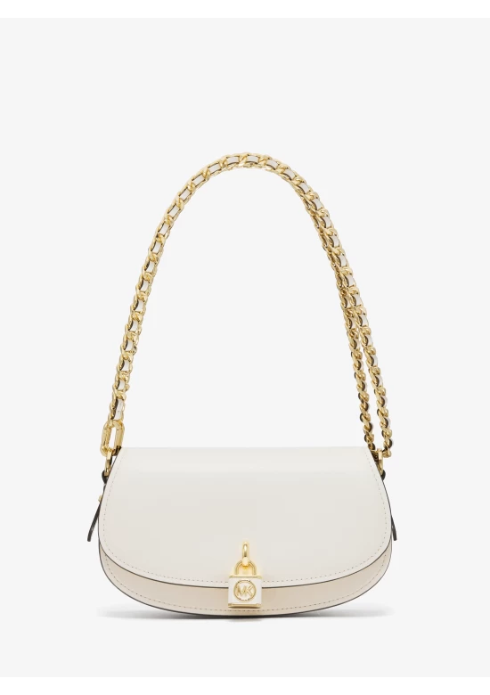 Michael Kors Mila Small Leather Shoulder Bag Optic White Women