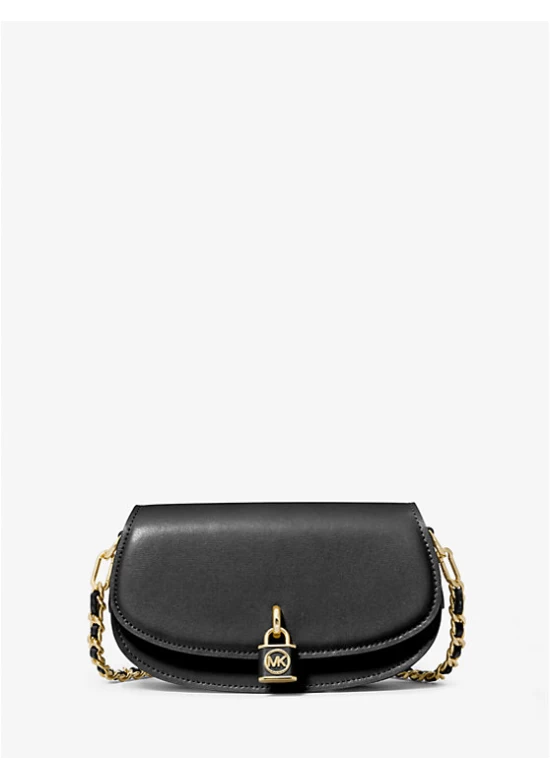 Michael Kors Mila Small Leather Shoulder Bag Black Women