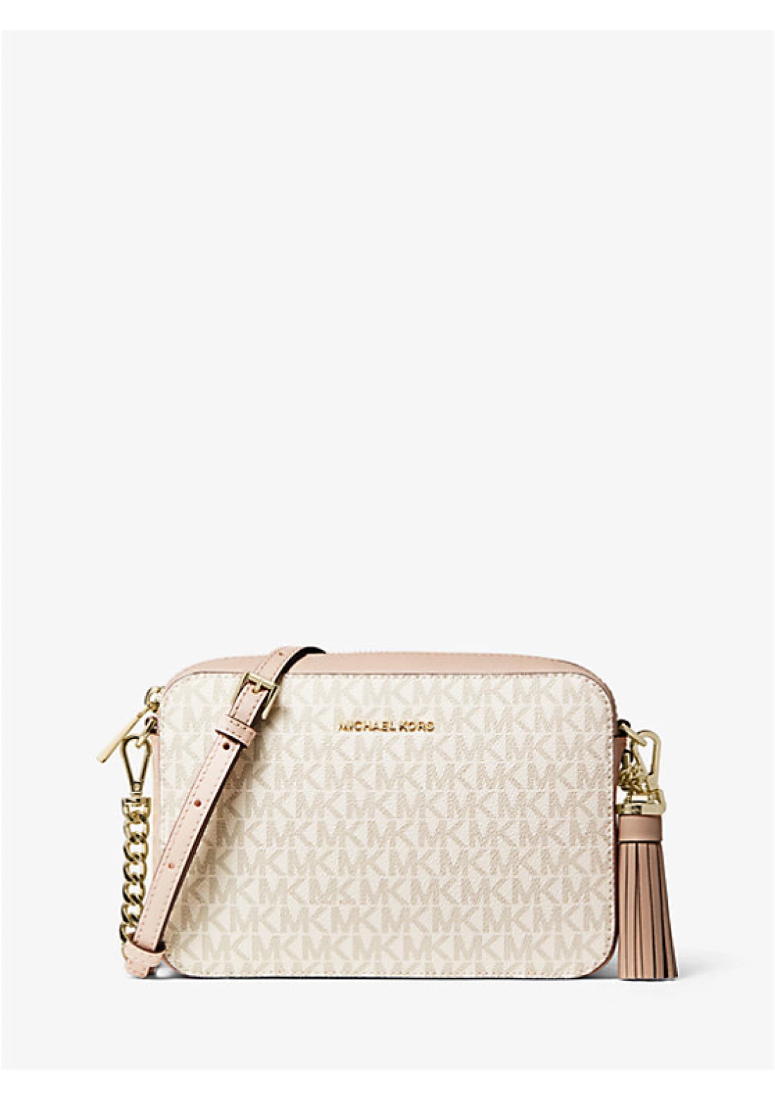 Michael Kors Ginny Medium Logo Crossbody Bag Vanilla Soft Pink Women