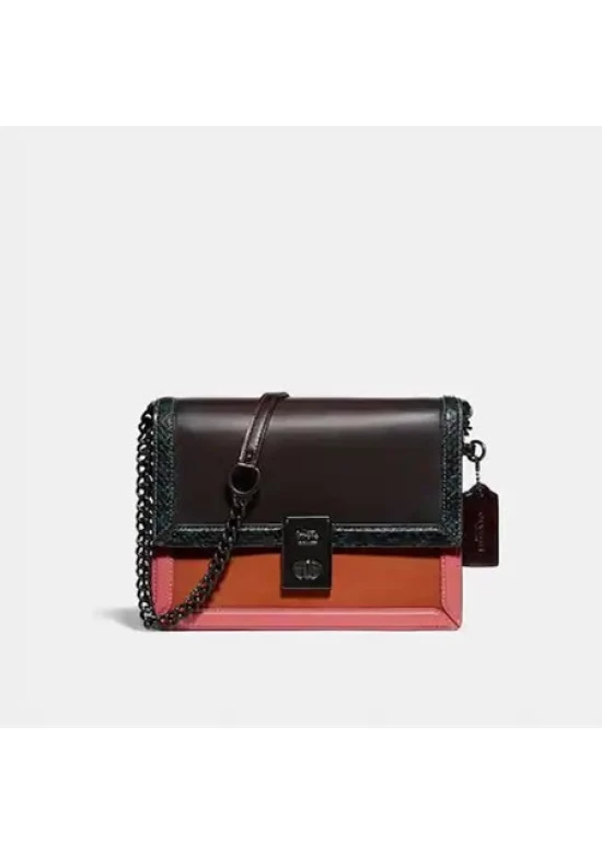 Coach Hutton Shoulder Bag In Colorblock With Snakeskin Detail for Women