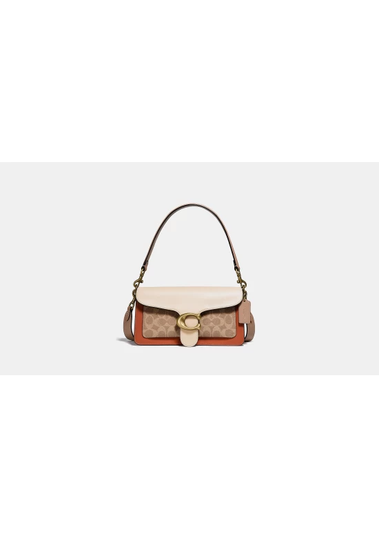 Coach Tabby Shoulder Bag 26 with Signature Canvas Tan Ivory Women