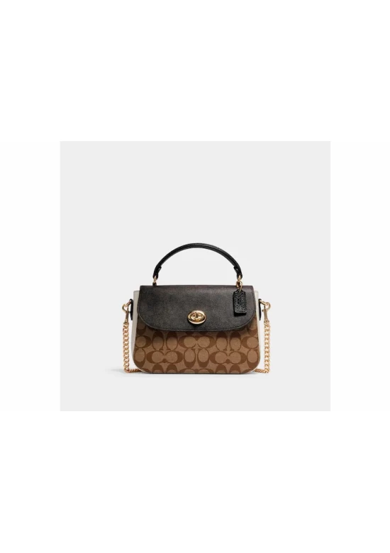 Coach Marlie Top Handle Satchel in Blocked Signature Canvas Women
