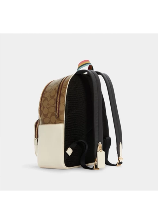 Coach X Peanuts Court Backpack in Signature Canvas with Varsity Patches Women
