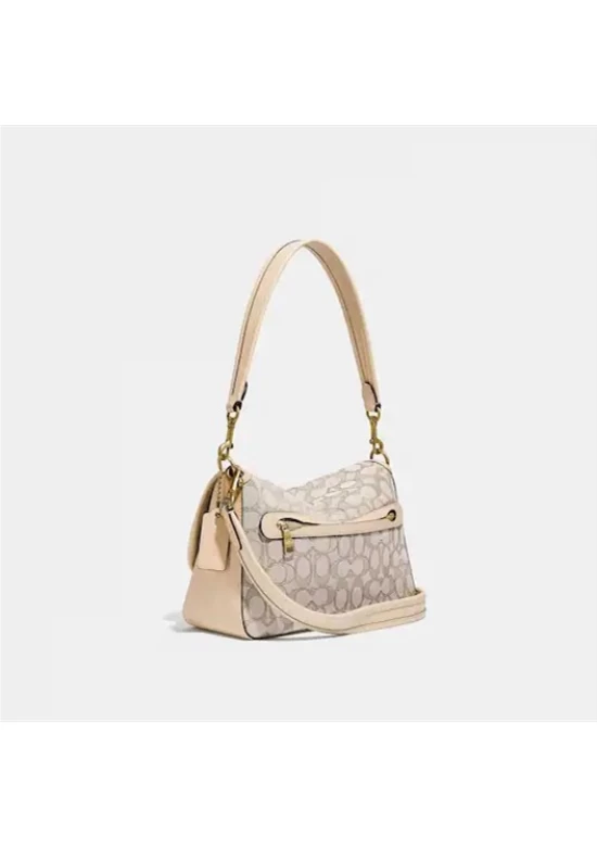 Coach Soft Tabby Shoulder Bag in Signature Jacquard Stone Ivory for Women