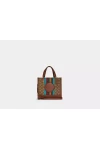 Coach Dempsey Tote 22 in Signature Jacquard with Stripe and Coach Patch Redwood Multi Women