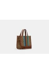 Coach Dempsey Tote 22 in Signature Jacquard with Stripe and Coach Patch Redwood Multi Women