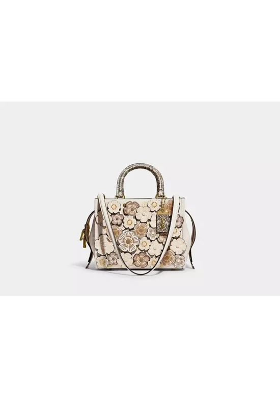 Coach Rogue 25 in Colorblock with Tea Rose and Snakeskin Detail Women