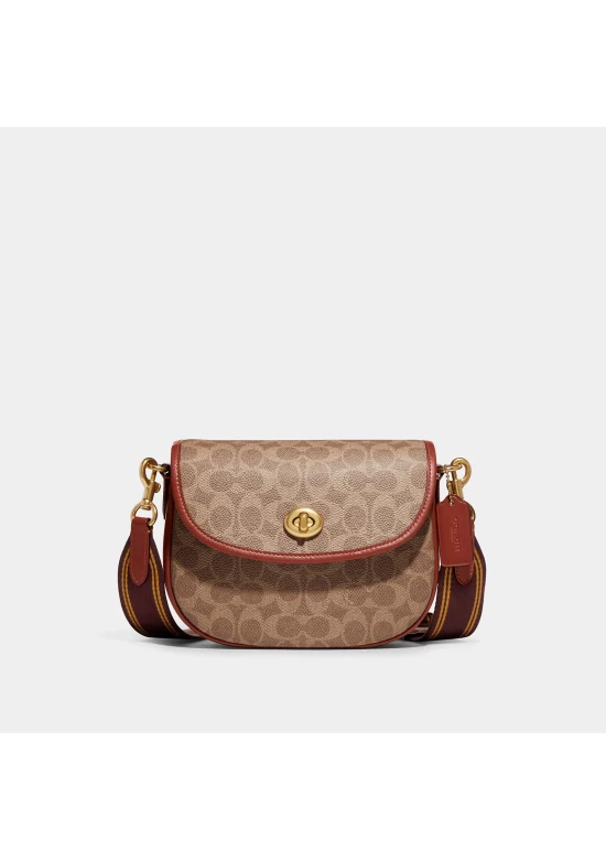 Coach Willow Saddle Bag in Signature Canvas for Women