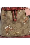 Coach Mini Dempsey Bucket Bag in Signature Canvas with Dancing Kitten Print for Women