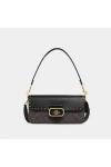 Coach Morgan Shoulder Bag In Colorblock Signature Canvas With Rivets Gold Brown Black Multi for Women