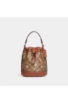 Coach Dempsey Drawstring Bucket Bag 15 in Signature Canvas with Snowflake Print for Women