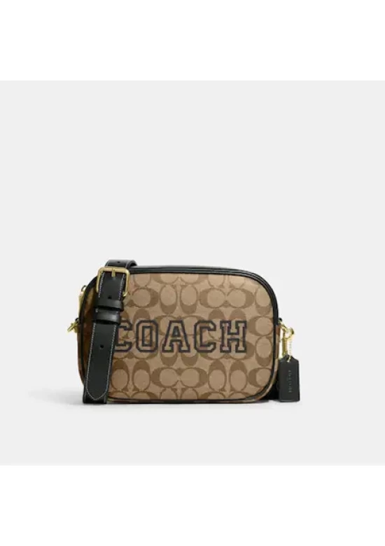 Coach Jamie Camera Bag In Signature Canvas With Varsity Motif for Women