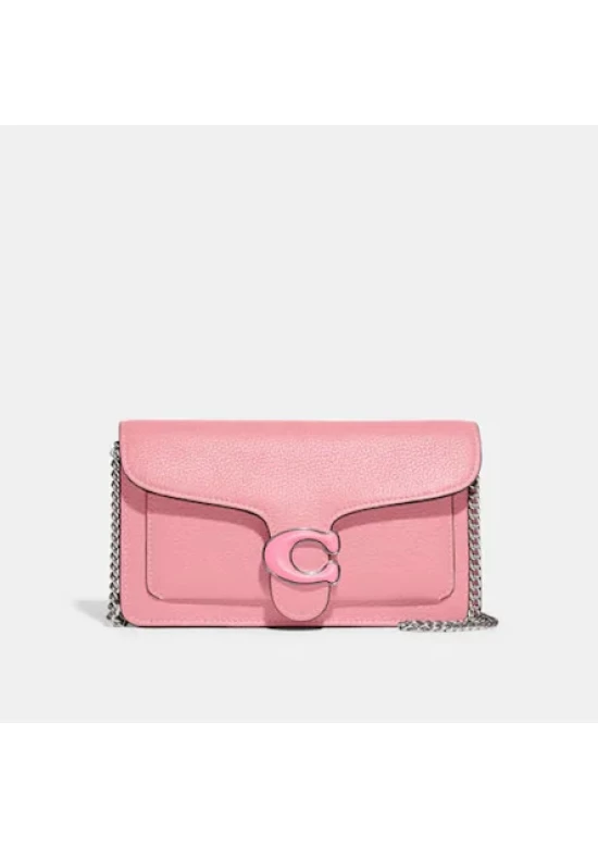 Coach Tabby Chain Clutch Silver Flower Pink for Women