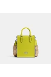 Coach North South Mini Tote with Signature Canvas Lime Women