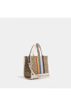 Coach Dempsey Tote 22 In Signature Jacquard With Rainbow Stripe Women