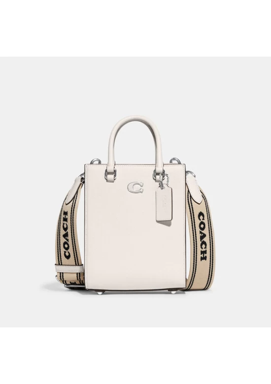 Coach Tote 16 with Signature Canvas Detail Chalk Women
