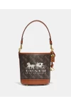 Coach Dakota Bucket Bag 16 with Horse and Carriage Print Truffle Women
