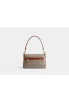 Coach Soft Tabby Shoulder Bag in Micro Signature Jacquard Cocoa Burnished Amb Women