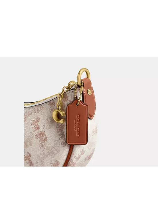 Coach Mira Shoulder Bag with Horse and Carriage Print Chalk Amber Women