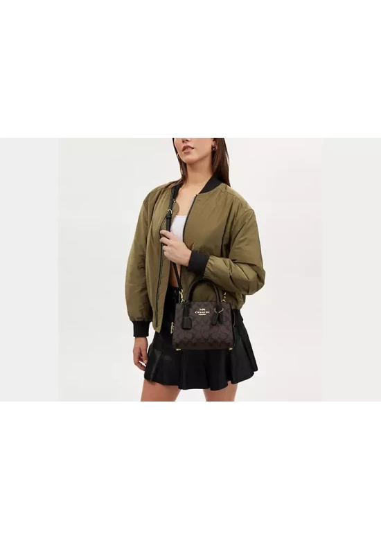 Coach Andrea Carryall in Signature Canvas Brown Black Women