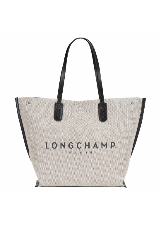 Longchamp Roseau L Tote Bag Ecru Canvas Women